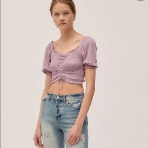 Urban outfitters sparkly puffed sleeve top